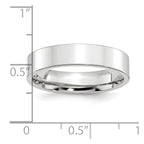 Platinum 5mm Polished Flat Wedding Band
