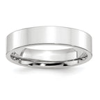 Platinum 5mm Polished Flat Wedding Band