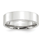 Platinum 6mm Polished Flat Wedding Band