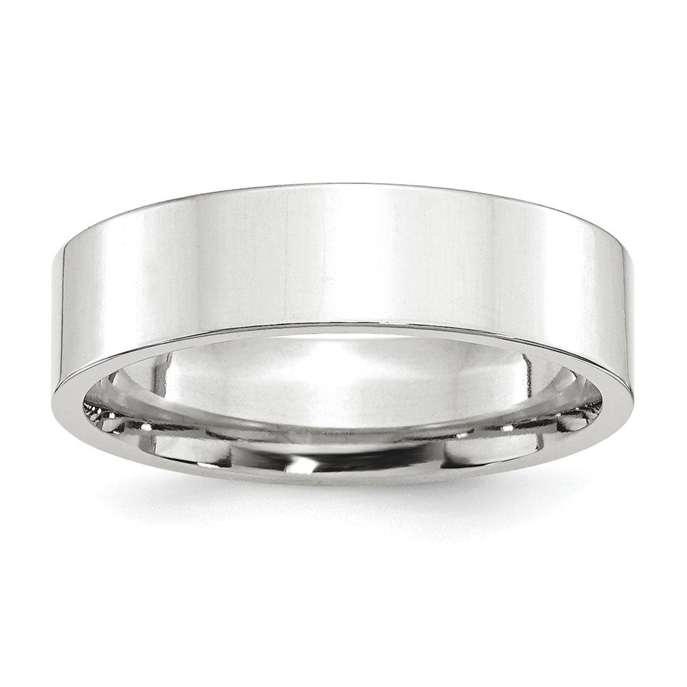 Platinum 6mm Polished Flat Wedding Band