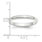 Platinum 3mm Half Round Wedding Band