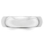 Platinum 6mm Half Round Wedding Band