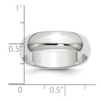 Platinum 6mm Half Round Wedding Band