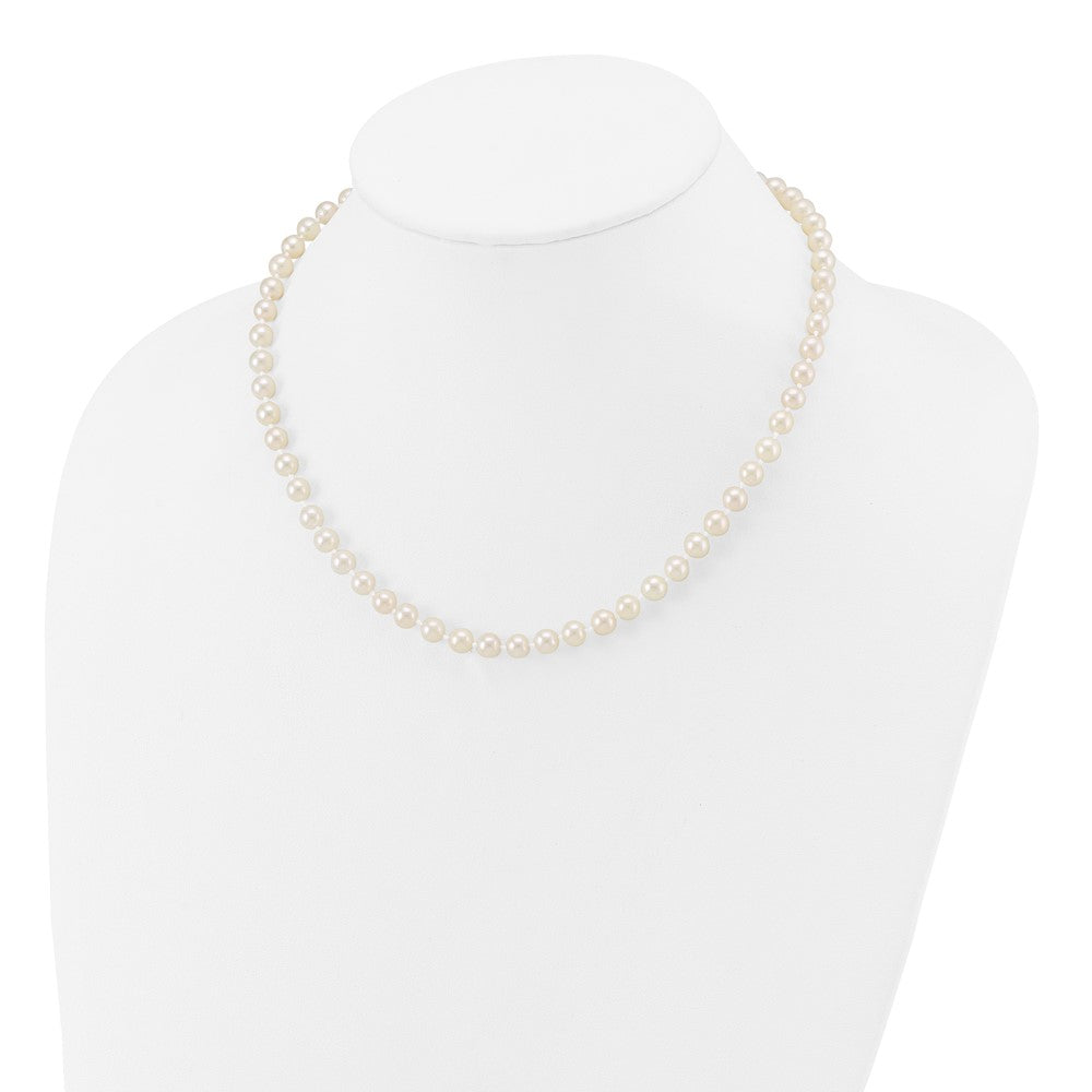 14k 5-6mm White Round Akoya Saltwater Cultured Pearl Necklace