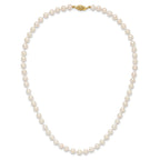 14k 5-6mm White Round Akoya Saltwater Cultured Pearl Necklace