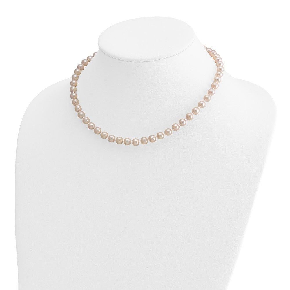 14k 6-7mm White Round Akoya Saltwater Cultured Pearl Necklace
