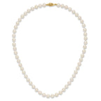 14k 6-7mm White Round Akoya Saltwater Cultured Pearl Necklace