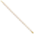 14k 7-8mm White Round Akoya Saltwater Cultured Pearl 7 inch Bracelet