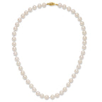 14k 7-8mm White Round Akoya Saltwater Cultured Pearl Necklace