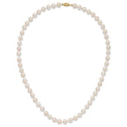 14k 7-8mm White Round Akoya Saltwater Cultured Pearl 20 inch Necklace