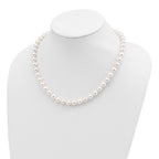 14k 8-9mm White Round Akoya Saltwater Cultured Pearl 18 inch Necklace
