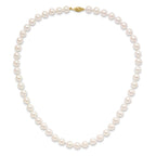 14k 8-9mm White Round Akoya Saltwater Cultured Pearl 18 inch Necklace