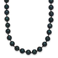14k White Gold 5-6mm Black Round Akoya Saltwater Cultured Pearl Necklace