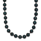 14k White Gold 5-6mm Black Round Akoya Saltwater Cultured Pearl Necklace