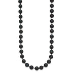 14k White Gold 6-7mm Black Round Akoya Saltwater Cultured Pearl Necklace