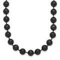 14k White Gold 6-7mm Black Round Akoya Saltwater Cultured Pearl Necklace