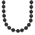 14k White Gold 6-7mm Black Round Akoya Saltwater Cultured Pearl Necklace