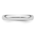 Platinum 3mm Half Round Featherweight Wedding Band