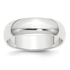Platinum 6mm Half Round Featherweight Wedding Band