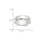 Platinum 8mm Half Round Featherweight Wedding Band
