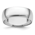 Platinum 8mm Half Round Featherweight Wedding Band
