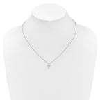 True Origin 14K White Gold 1/4 carat Lab Grown Diamond VS+ F+ Complete 18 in Cross Necklace