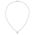 True Origin 14K White Gold 1/4 carat Lab Grown Diamond VS+ F+ Complete 18 in Cross Necklace