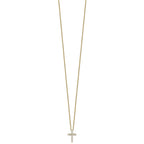 14k Polished 1/4 carat Diamond Cross Pendant 18 inch Necklace