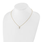 14k Polished 1/4 carat Diamond Cross Pendant 18 inch Necklace
