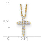 True Origin 14K Yellow Gold 1/4 carat Lab Grown Diamond VS+ F+ Complete 18 in Cross Necklace