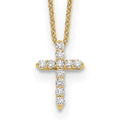True Origin 14K Yellow Gold 1/4 carat Lab Grown Diamond VS+ F+ Complete 18 in Cross Necklace
