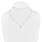 True Origin 14K White Gold 1/3 carat Lab Grown Diamond VS+ F+ Complete 18 in Cross Necklace
