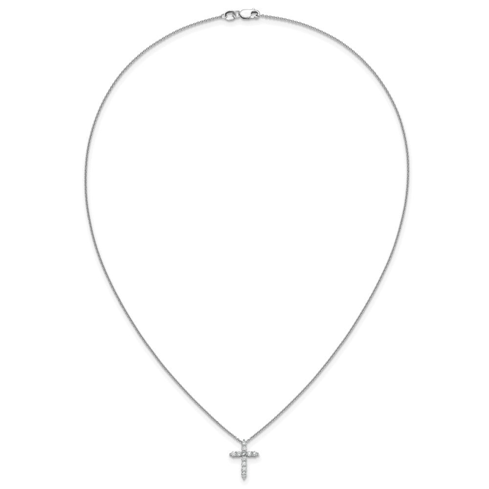 True Origin 14K White Gold 1/3 carat Lab Grown Diamond VS+ F+ Complete 18 in Cross Necklace