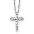 True Origin 14K White Gold 1/3 carat Lab Grown Diamond VS+ F+ Complete 18 in Cross Necklace