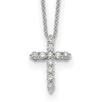 True Origin 14K White Gold 1/3 carat Lab Grown Diamond VS+ F+ Complete 18 in Cross Necklace