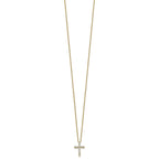 14k Polished 1/3 carat Diamond Cross Pendant 18 inch Necklace