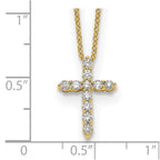 True Origin 14K Yellow Gold 1/3 carat Lab Grown Diamond VS+ F+ Complete 18 in Cross Necklace