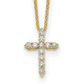 True Origin 14K Yellow Gold 1/3 carat Lab Grown Diamond VS+ F+ Complete 18 in Cross Necklace
