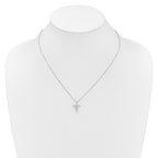 14k White Gold 1/2 carat Diamond Cross Pendant 18 inch Necklace