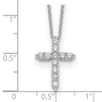 14k White Gold 1/2 carat Diamond Cross Pendant 18 inch Necklace