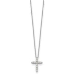 True Origin 14K White Gold 1/2 carat Lab Grown Diamond VS+ F+ Complete 18 in Cross Necklace