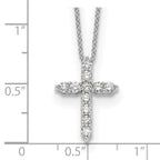 True Origin 14K White Gold 1/2 carat Lab Grown Diamond VS+ F+ Complete 18 in Cross Necklace