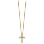 True Origin 14K Yellow Gold 1/2 carat Lab Grown Diamond VS+ F+ Complete 18 in Cross Necklace