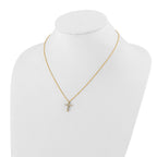 True Origin 14K Yellow Gold 1/2 carat Lab Grown Diamond VS+ F+ Complete 18 in Cross Necklace