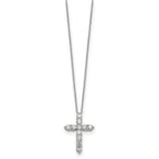 True Origin 14K White Gold 1 carat Lab Grown Diamond VS+ F+ Complete 18 in Cross Necklace