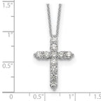 True Origin 14K White Gold 1 carat Lab Grown Diamond VS+ F+ Complete 18 in Cross Necklace