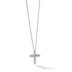14k White Gold 1 carat Diamond Cross Pendant 18 inch Necklace