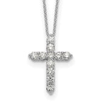 True Origin 14K White Gold 1 carat Lab Grown Diamond VS+ F+ Complete 18 in Cross Necklace