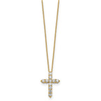 True Origin 14K Yellow Gold 1 carat Lab Grown Diamond VS+ F+ Complete 18 in Cross Necklace
