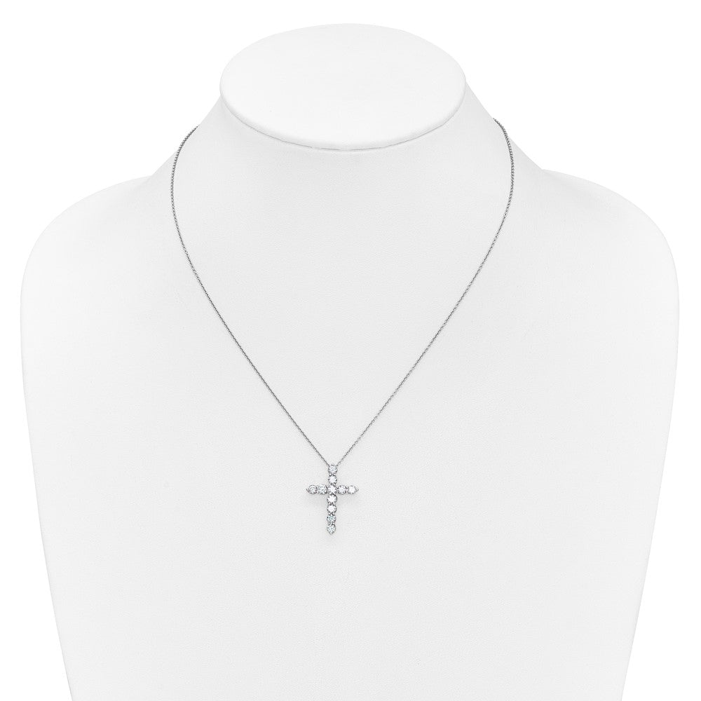 True Origin 14K White Gold 1 1/2 carat Lab Grown Diamond VS+ F+ Complete 18 in Cross Necklace